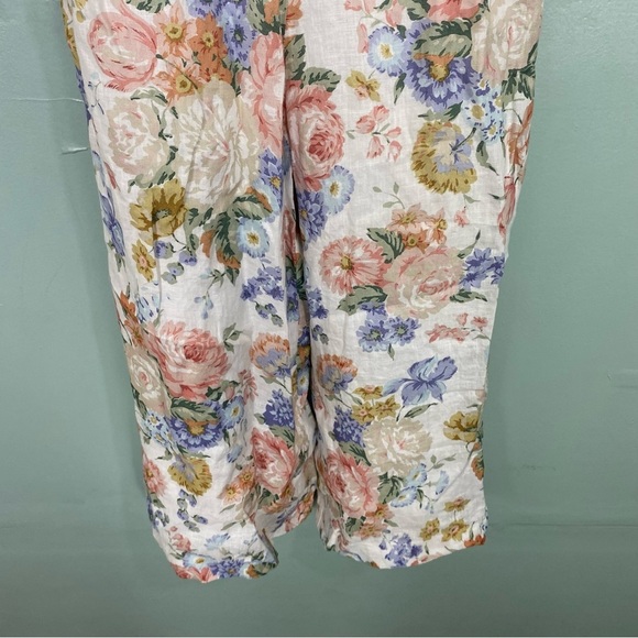 Zimmermann Bowie Strapless Floral‎ Print Linen Jumpsuit Sz 4?? - Picture 5 of 15